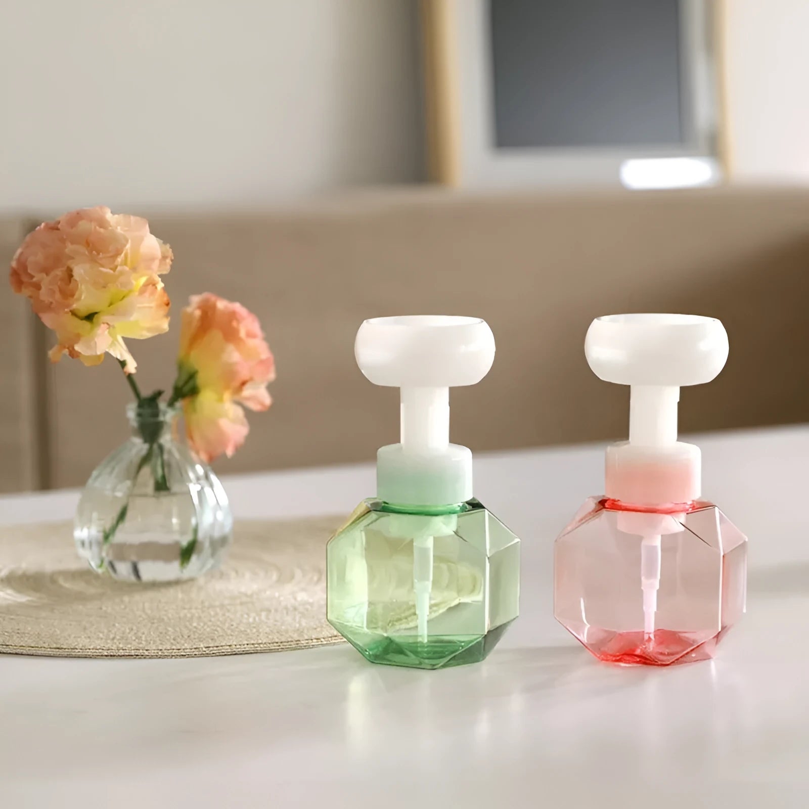 Colourful flower foam bottle with non-woven fabric inserts for craft and sensory play