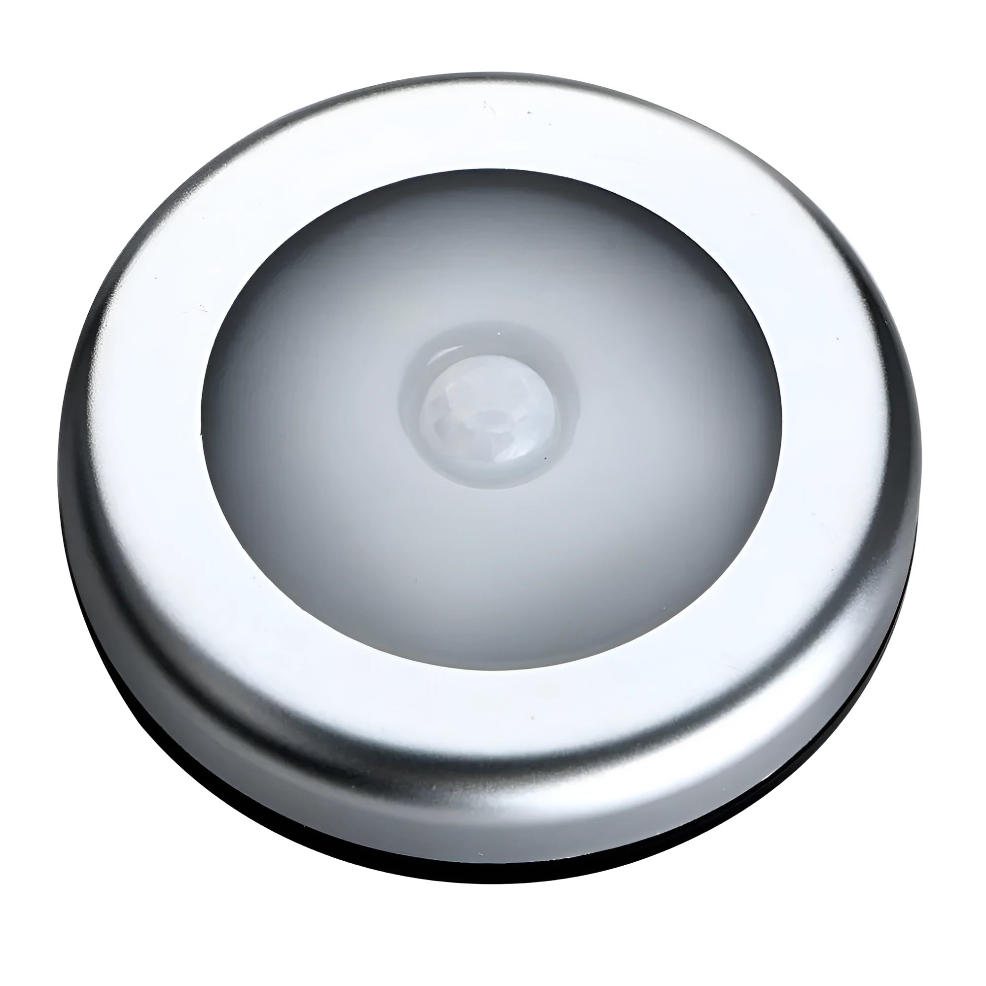 Silver square wireless motion sensor night light for cupboards and hallways.