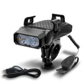 Rechargeable bicycle light with LED glare flashlight mounted on handlebars