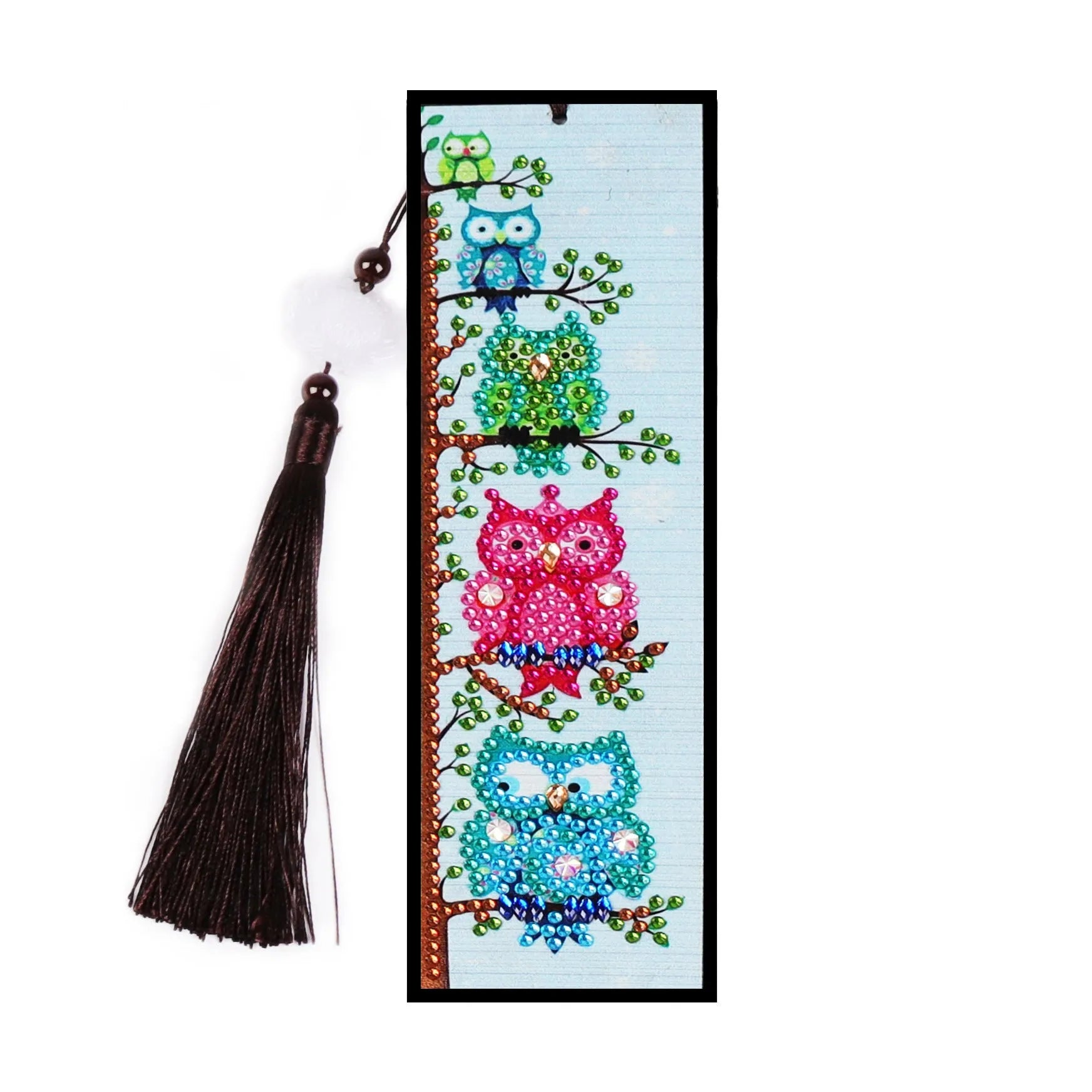 DIY diamond painting bookmark with mandala crystal floral pattern and 5D diamond decoration