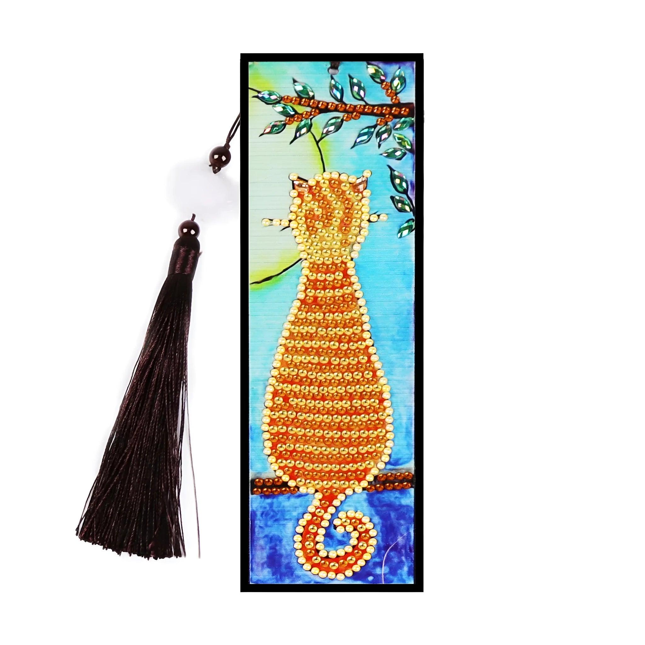 DIY diamond painting bookmark with mandala crystal floral pattern and 5D diamond decoration