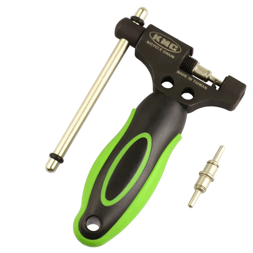 Green steel bicycle chain cutter with double shaft chaining device for manual chain repairs