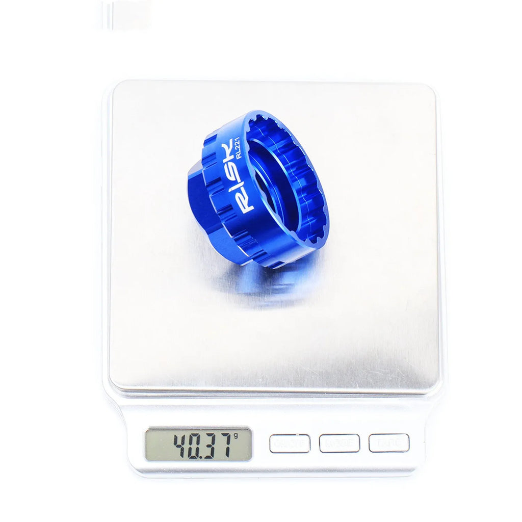 Blue aluminium alloy wrench for SRAM 12-speed direct mount disc brake rotor removal