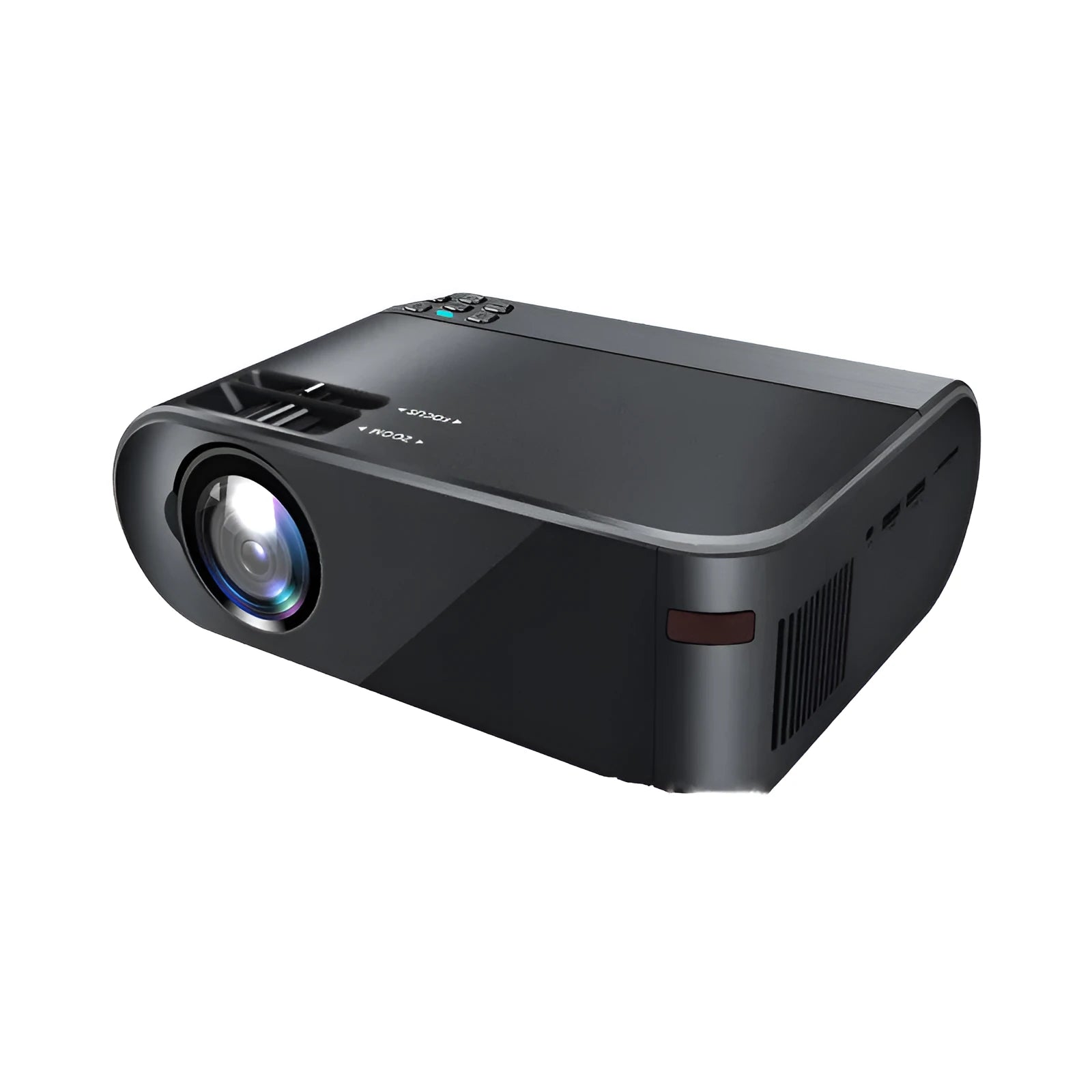 Portable WiFi projector with AI voice control and Android system for mobile screen mirroring.