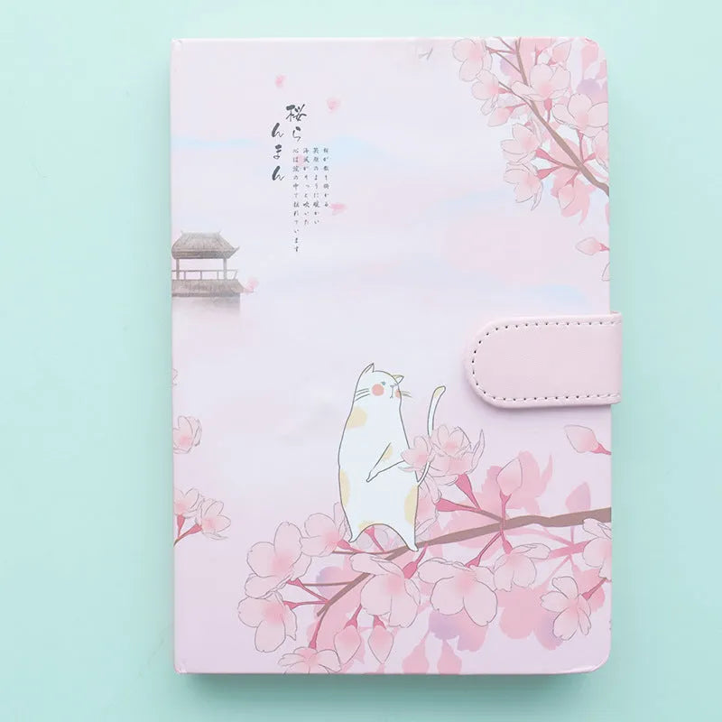 Girl Heart Simple Notebook with 12.8x18.5cm dimensions showing style options A, B, C, D