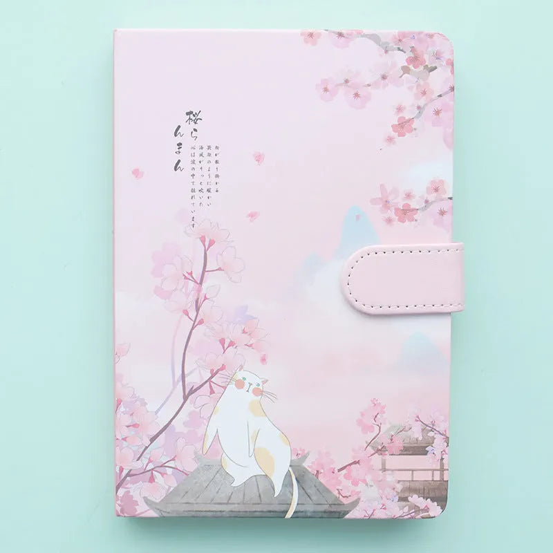 Girl Heart Simple Notebook with 12.8x18.5cm dimensions showing style options A, B, C, D