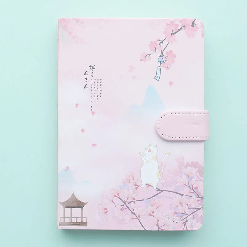 Girl Heart Simple Notebook with 12.8x18.5cm dimensions showing style options A, B, C, D