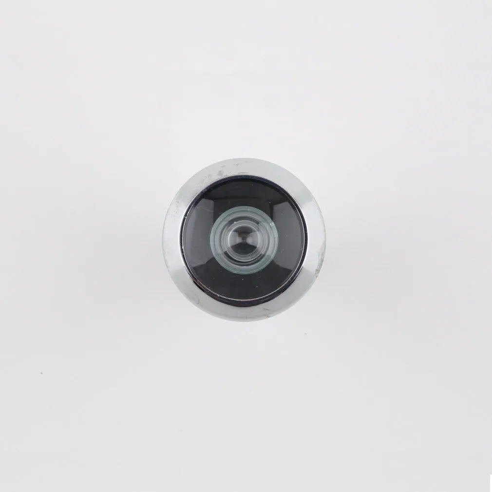 LCD digital door peephole viewer with indoor monitor and outdoor camera for wireless home security.