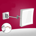 8.5 inch stainless steel folding bathroom mirror lamp with silver mirror lens and integrated lighting