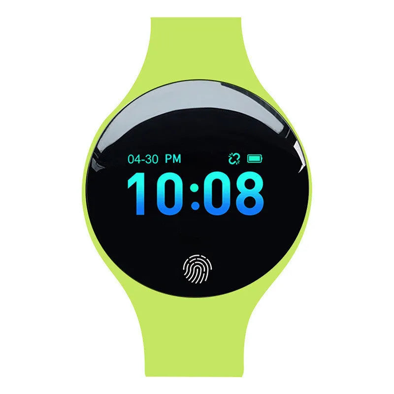 Bluetooth smart watch with 37mm dial, vibrating alarm, pedometer, and adjustable strap in five colours