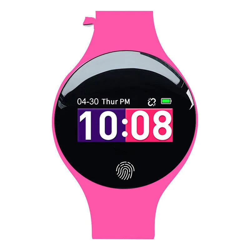 Bluetooth smart watch with 37mm dial, vibrating alarm, pedometer, and adjustable strap in five colours
