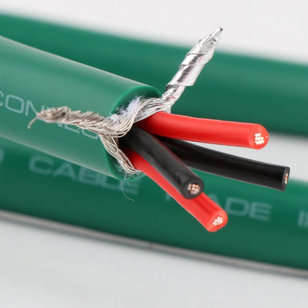 Silver-plated 4-core shielded RCA audio interconnect cable with Lotus plugs in various lengths