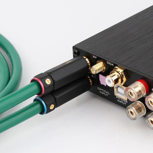 Silver-plated 4-core shielded RCA audio interconnect cable with Lotus plugs in various lengths