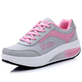 Women's low-heel sports shoe in a selection of colours including grey powder and yellow.
