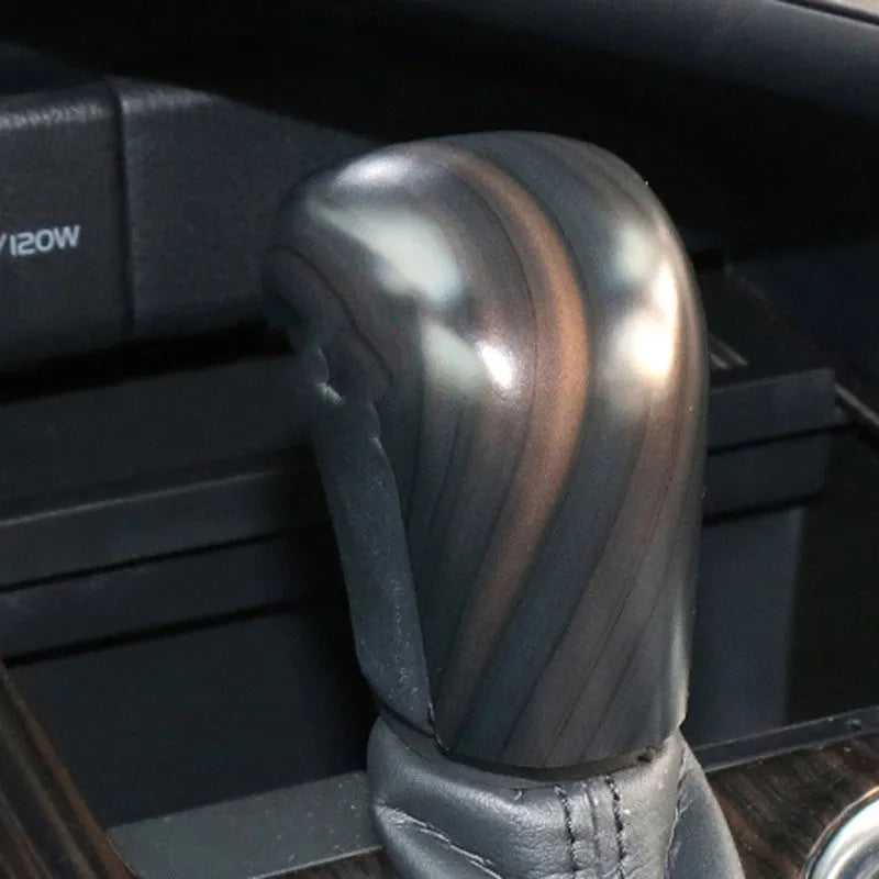 Hard plastic handle cover patch for interior trim, model FT, carbon fibre grain colour