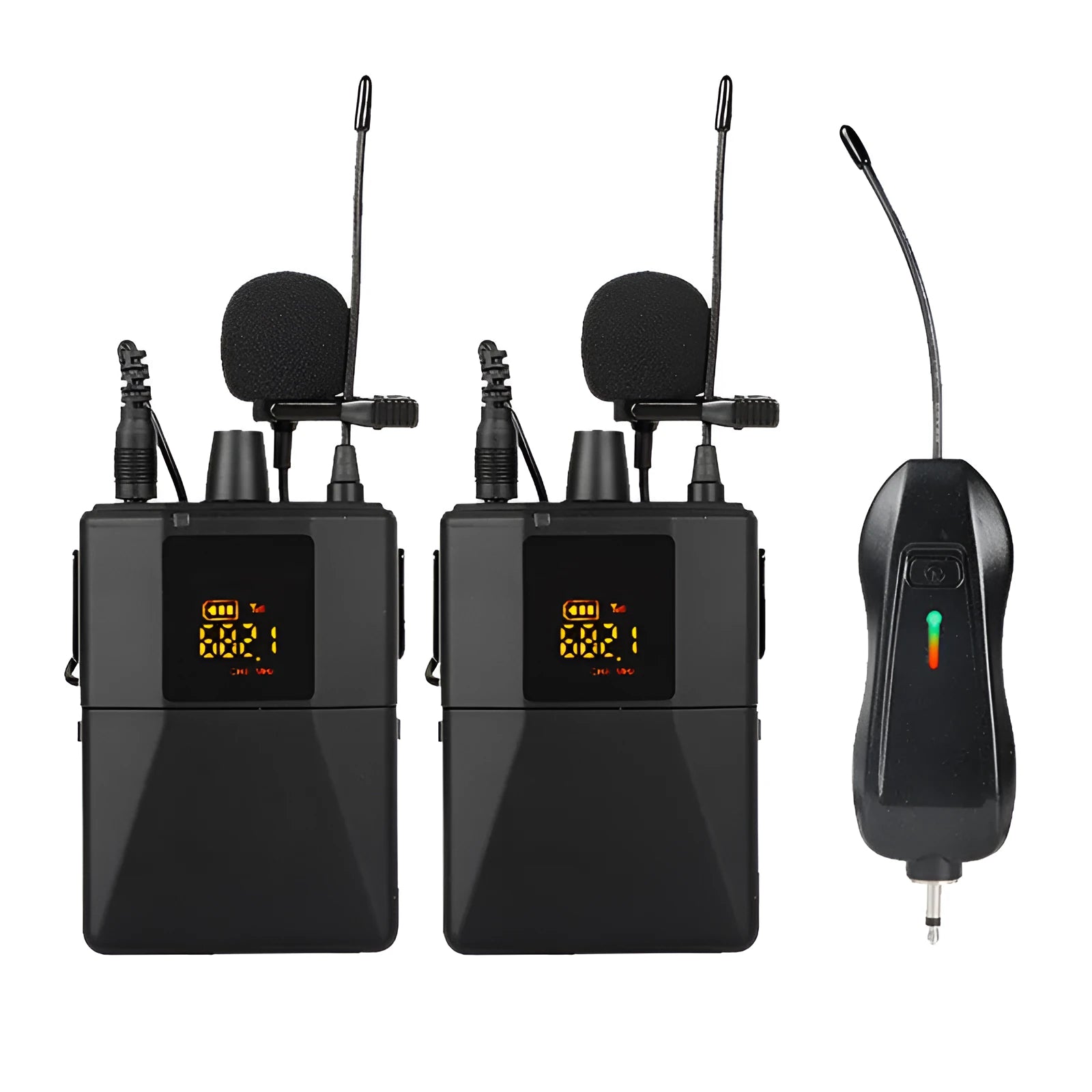 Black Little Bee X3 model wireless lavalier microphone clipped to clothing.