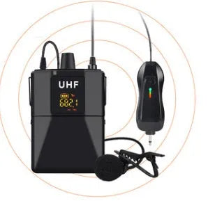 Black Little Bee X3 model wireless lavalier microphone clipped to clothing.