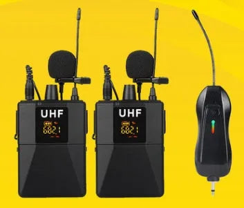 Black Little Bee X3 model wireless lavalier microphone clipped to clothing.