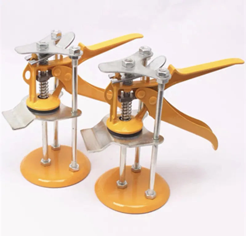 Adjustable tile raising positioner with metal alloy construction and electroplated finish