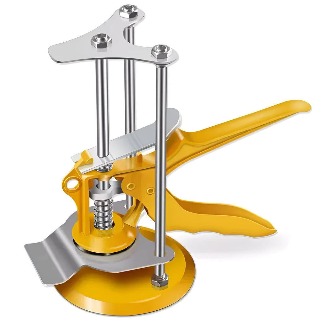 Adjustable tile raising positioner with metal alloy construction and electroplated finish