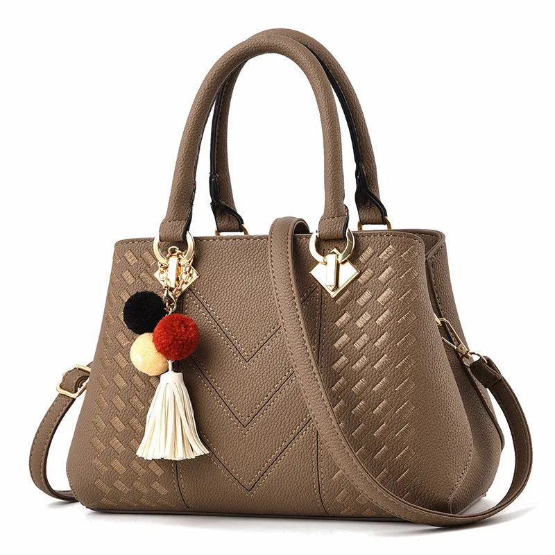 Ladies hand bag crossbody luxury handbag PU leather zipper closure multicolour black grey khaki purple royal blue wine red