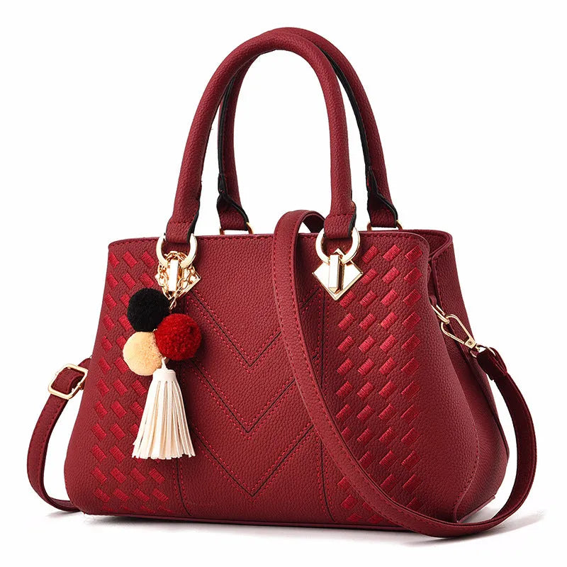 Ladies hand bag crossbody luxury handbag PU leather zipper closure multicolour black grey khaki purple royal blue wine red