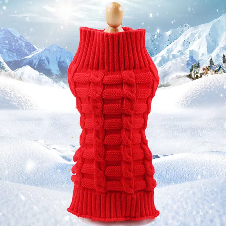 Cashmere twisted rope pattern pet sweater for dogs in wool material showing colour options