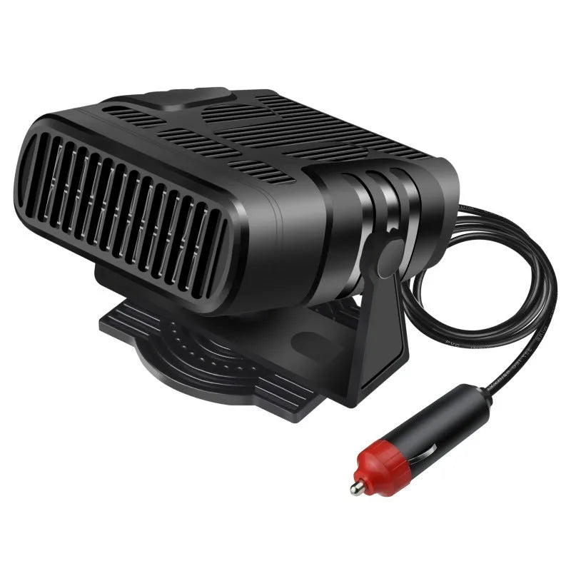 Black multifunctional purifier car heater with ABS body and compact design, 10 by 7.2 cm