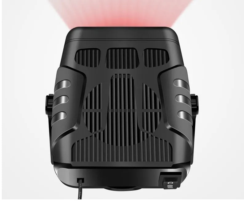 Black multifunctional purifier car heater with ABS body and compact design, 10 by 7.2 cm