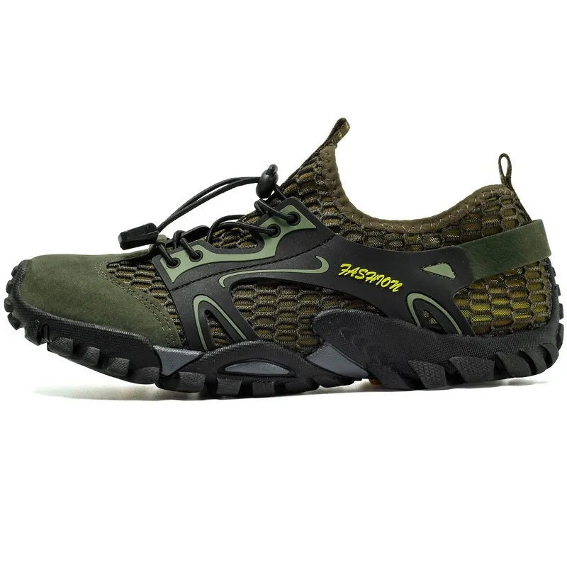 Men's five finger upstream swimming beach shoes in black, quick-drying, non-slip, lightweight, sizes 37-50