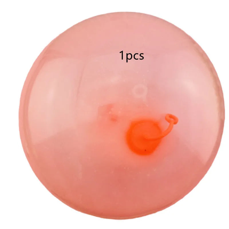 Inflatable TPR bouncy ball in pink, yellow, green, and blue colours with size options from 40 cm to 120 cm diameter