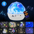Cartoon-style starry sky projector lamp projecting galaxy patterns on a wall.