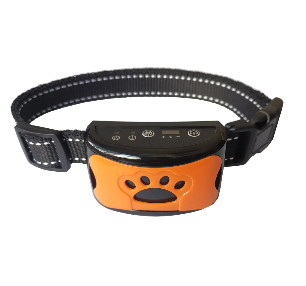 Waterproof rechargeable dog training collar with remote control in black colour