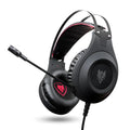 Black wired USB over-ear computer headset with microphone for PC desktop and notebook use