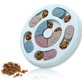 PP dog puzzle feeding bowl with anti-choking slow feeder design in conventional size 25x24.5x3.5cm packaging