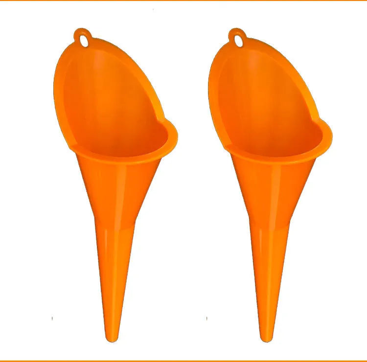Orange long mouth plastic oil funnel for motorcycle and car fueling