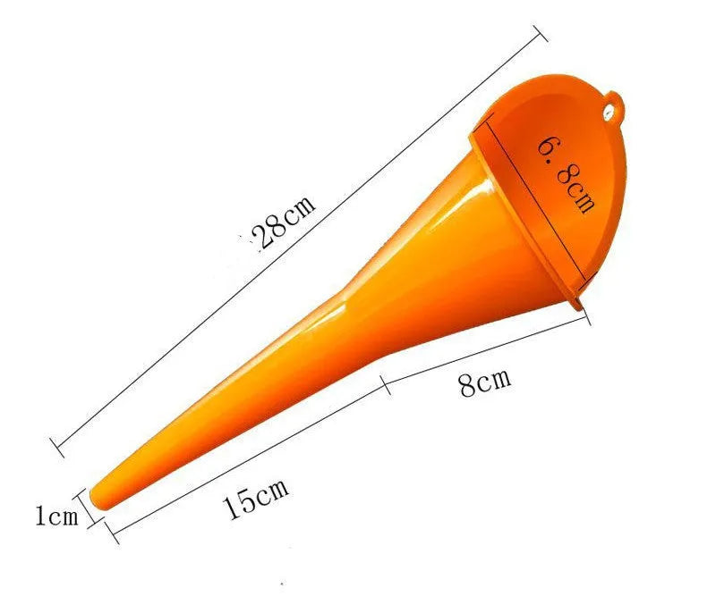 Orange long mouth plastic oil funnel for motorcycle and car fueling