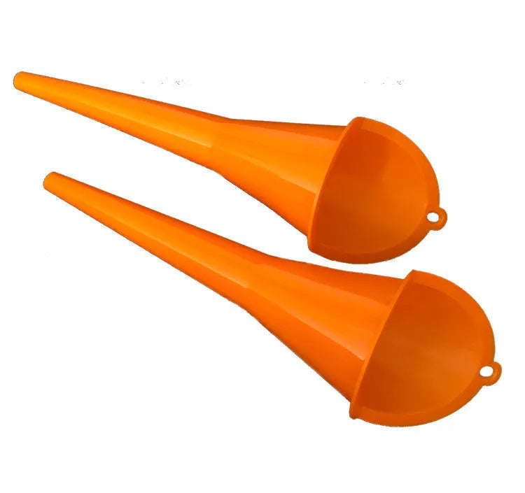 Orange long mouth plastic oil funnel for motorcycle and car fueling