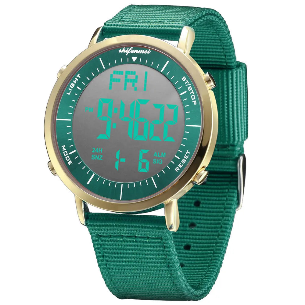 Shifenmei sports waterproof digital watch with 10m water resistance and electronic movement
