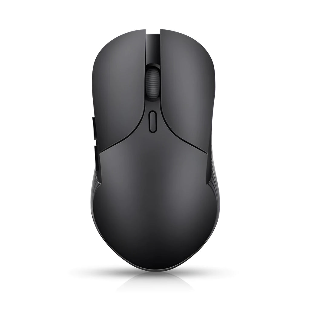 Blue Smart Voice Mouse 2.4G wireless with voice control button on a desk.