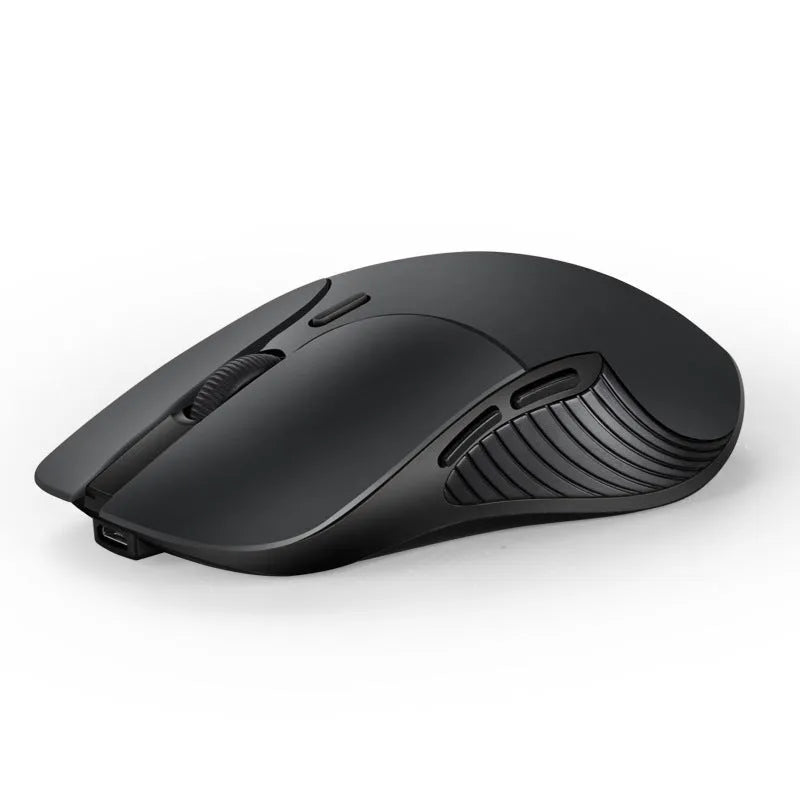 Blue Smart Voice Mouse 2.4G wireless with voice control button on a desk.