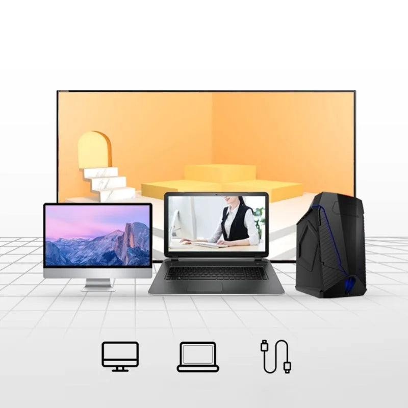 Blue Smart Voice Mouse 2.4G wireless with voice control button on a desk.