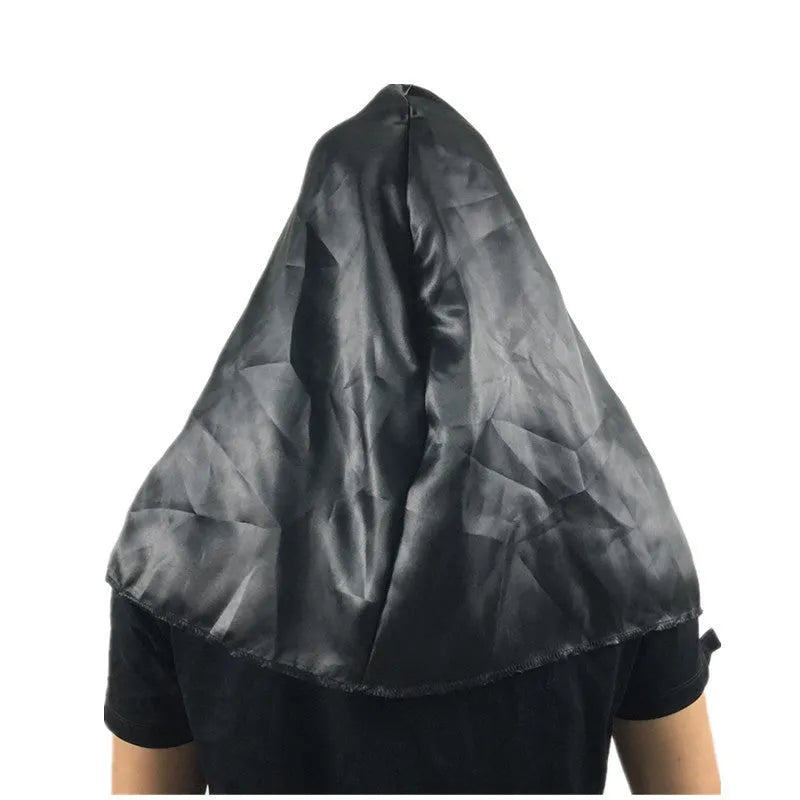 Plastic scary nun Halloween mask in regular size with closed mouth expression