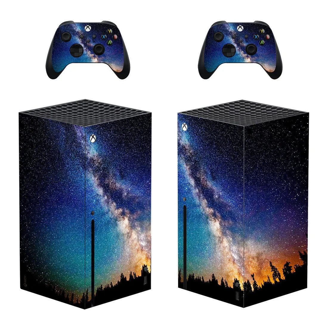 Xbox Series X console with Yan Snake PVC protection sticker in style B, showing thin film coverage