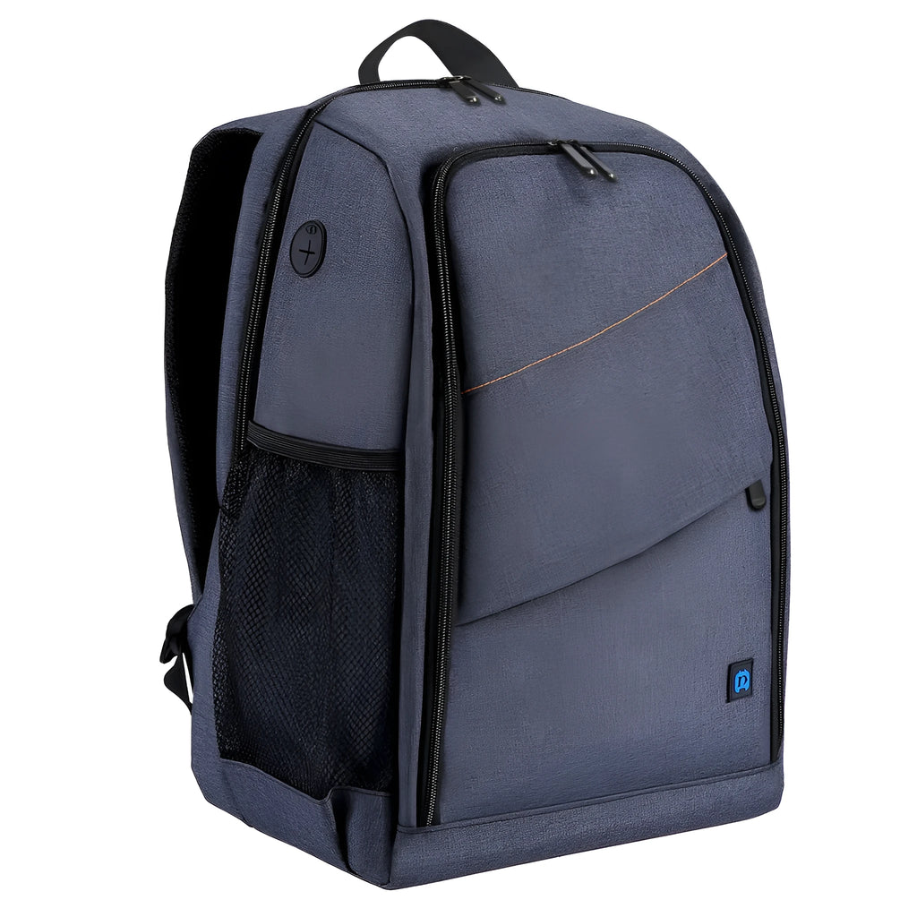 Black cotton photography mountaineering backpack with 20 litre capacity and 14 inch laptop fit