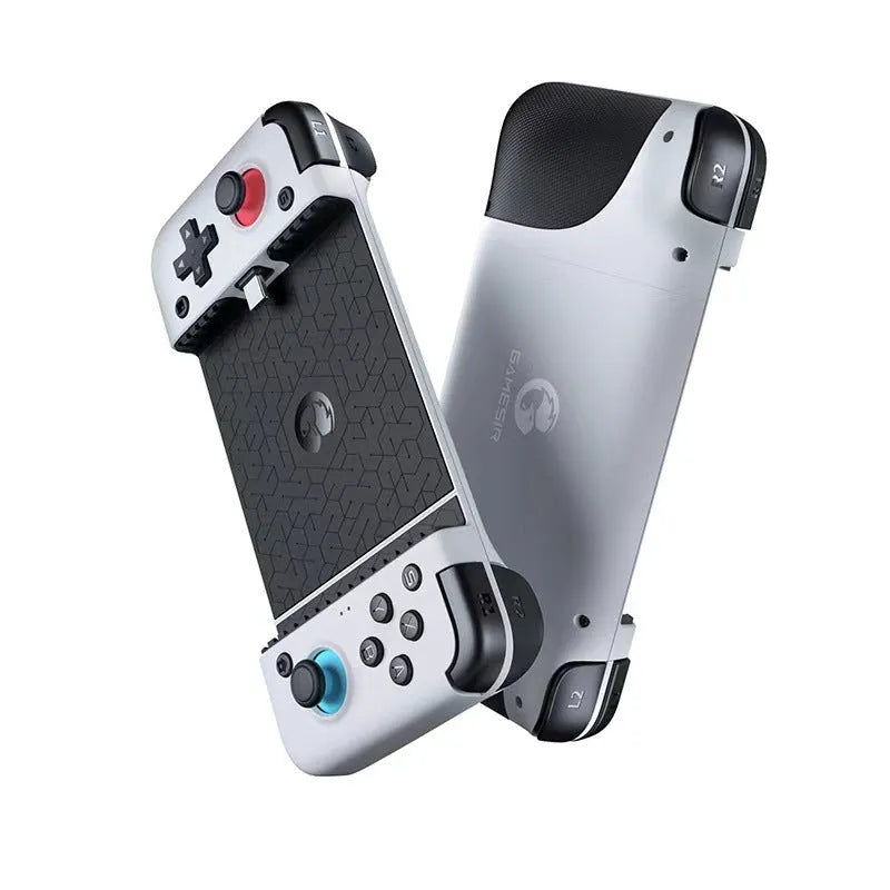 Gaze Chicks X2 Switch-style game controller for Android phones with telescopic bracket extended