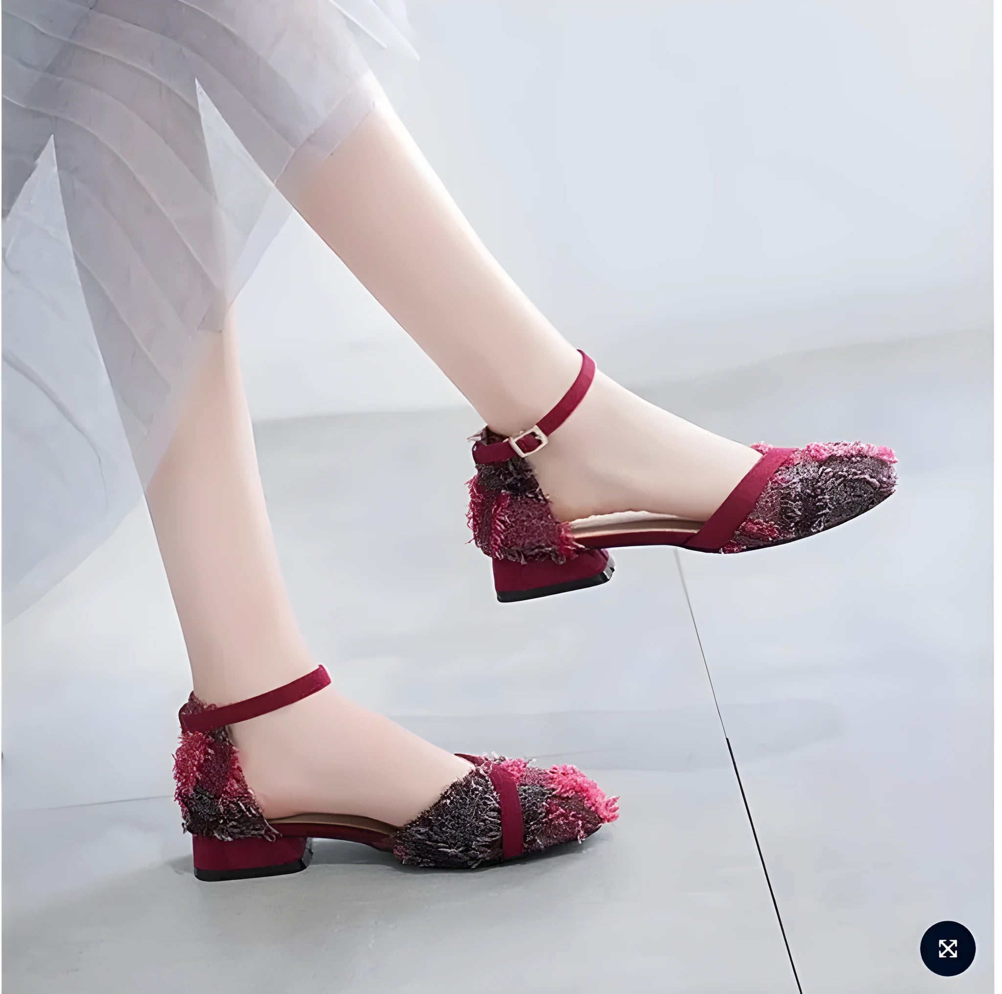 Women's apricot suede D'Orsay flats with an ankle strap and a 3cm low rubber sole.