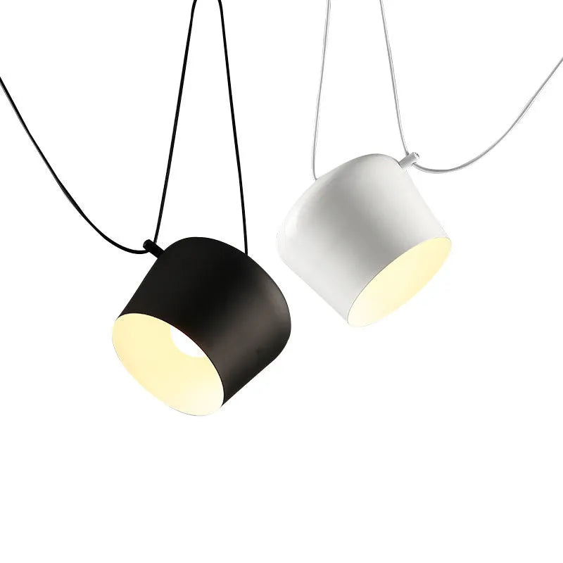 Modern LED fishing line chandelier aluminium alloy black finish with bulb for restaurant or home