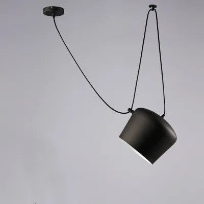 Modern LED fishing line chandelier aluminium alloy black finish with bulb for restaurant or home