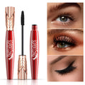 Black waterproof and sweatproof 4D mascara tube, 10ml, 2.05 x 2.05 x 13.9 cm, with crown head brush